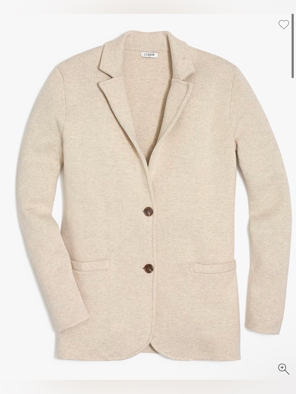 J. Crew Schoolboy Cotton Sweater Blazer Women’s M Beige Oatmeal Office Workwear